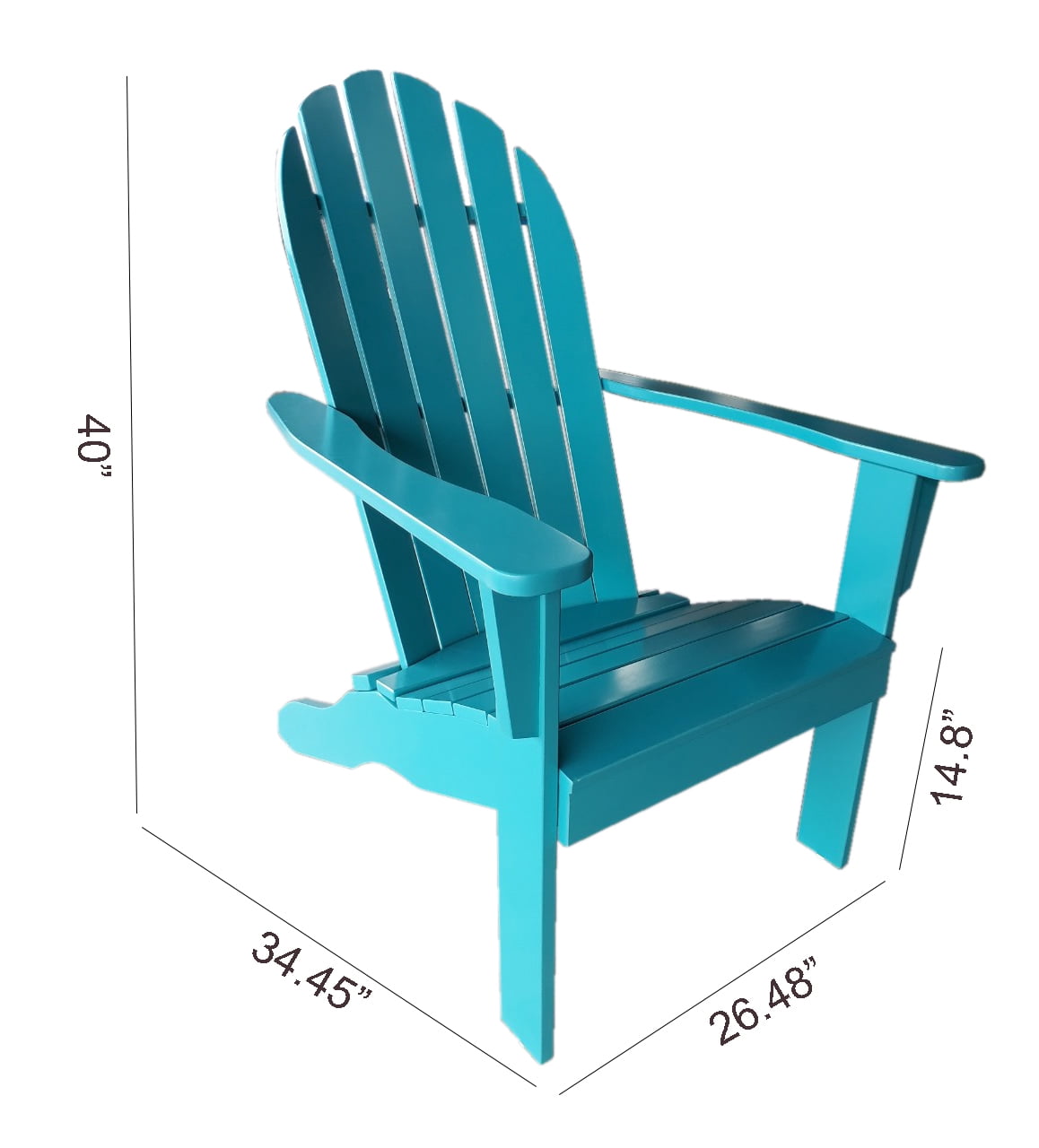 Mainstays Wood Outdoor Adirondack Chair, Turquoise Blue
