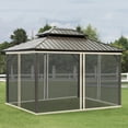 thumbnail image 2 of Homiyad 10x12 Gazebo with Netting, Canopy Tents with Zippers, black rings, high-quality polyester, Washable, (Sidewall Only) Cream | Aosom.com, 2 of 8