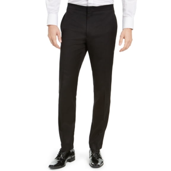 Alfani Mens Slim fit Dress Pants 34 / 30 Black Solid Stretch