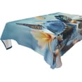 thumbnail image 5 of Ryvnso Turtle Butterfly Floral on Water Rectangle Table Cloth Tablecover Dinning Tablecloth 54"x54", 5 of 8