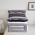 thumbnail image 5 of jejeloiu Mystic Striped Full Size Comforter Sets,Dark Print Bedding Comforter Set For Boys,Purple Black,Black Reversible,3 Pieces,1 Comforter and 2 Pillowcases, 5 of 7