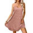 thumbnail image 2 of cocolona Womens Summer Halter Dress Sleeveless Ruffle Flowy Mini Dress Casual Solid Color Vacation Beach Sundress, 2 of 7