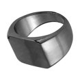 thumbnail image 1 of Men Boys Simple Retro Large Flat surface ring Square Glazed Surface Alloy Ring Plated Jewelry Accessory Hip Hop, 1 of 3