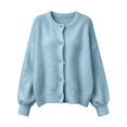 thumbnail image 4 of GILIGEGE Cardigan Sweaters for Women,Button Down Crewneck Long Sleeve Open Front Chunky Sweaters,Soft Cozy Loose Fit,Trendy Oversized Casual Fall Winter Back to School Teacher Outfits 2026 Sky Blue S, 4 of 4
