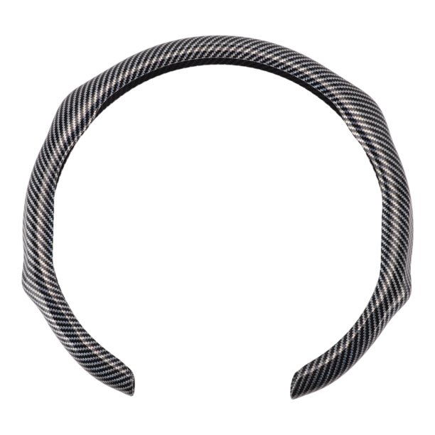 Funda para volante de fibra sintética Unique Bargains, protector de volante de ABS para automóvil, 14.96" tono plateado, textura de fibra de carbono, 1 Pc