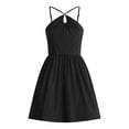thumbnail image 4 of Free Assembly Women's Sleeveless Halter Fit and Flare Cotton Mini Dress, XS-XXL, 4 of 4