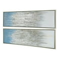 thumbnail image 3 of Benjara Dimy 20 x 71 Set of 2 Wall Art, Hand Painted Dahlia, Blue Silver Ombre, 3 of 5