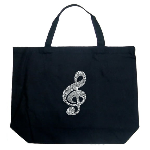 LA Pop Art Large Word Art Tote Bag - Music Note