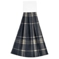 thumbnail image 7 of Haosy 2 Pack Kitchen Wash Cloths with Hanging Loops Absorbent Absorbent Quick Drying Hand Towels, Dark Navy Blue Plaid, 7 of 7