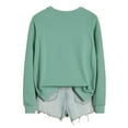 thumbnail image 4 of Women’s Casual Long Sleeve Pullover – Solid Color Crewneck Loose Fit Sweatshirt Top, Lightweight Comfortable Shirt Mint Green, 4 of 7