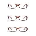 thumbnail image 2 of EYE ZOOM 3 Pack Unisex Rectangluar Plastic Frame Reading Glasses for Men and Women, Tortoise Light Brown +1.25, 2 of 5