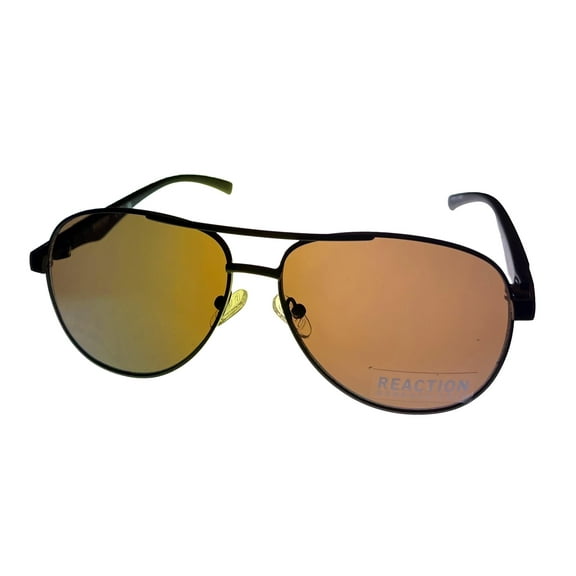 Kenneth Cole Reaction Mens Sunglass Shiny Black / Metal Aviator,KC1431 1E