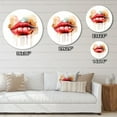thumbnail image 4 of DESIGN ART Designart "Red Lips Of Luxury II" Fashion Metal Round Wall Art 16x16 - Disc of 16 Inch, 4 of 5