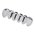 thumbnail image 4 of Vampire Fangs Texture Grills Rapper 6 Dientes Gorras Mujeres Hombres Halloween Fondo plateado Hugo Parrillas chapadas en oro de 18 quilates, 4 of 6