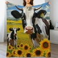 thumbnail image 3 of ARISTURING  Cow Blanket Cows Gifts for Women Cow Print Blanket for Girl Women Christmas Birthday Gifts " Farm Animal Cow Blanket Gifts for Couch Bed Sofa Soft Cozy Plush Reversible Blanket, 3 of 6