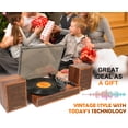 thumbnail image 2 of Tocadiscos de vinilo TANLANIN Vintage Bluetooth de 3 velocidades, 2 of 9