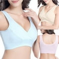 thumbnail image 5 of Valcatch 2Pack Breast Feeding Maternity Bras Sleep Nursing Bras Women Pregnant Feeding Underwear M-3XL/Blue+Skin, 5 of 9
