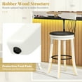 thumbnail image 4 of Gymax 29'' Set of 2 Bar Stools w/ Footrest Rubber Wood Frame & Tufted Rivets, 4 of 7
