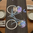 thumbnail image 5 of Table Runners 60 Inches Long Dress Scarves, Purple Flowers Farmhouse Kitchen/Dining Table Runner, Small Coffee Tablerunners, Weeping Spring Floral Bicycle Wooden Farmhouse 13x60 Inch, 5 of 9