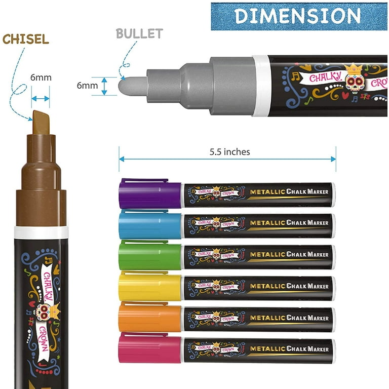 Chalky Crown Liquid Chalk Markers - Dry Erase Marker Pens