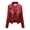 Red, variant on Women Solid Color Slim Fit Faux Leather Jacket Stand Collar Long Sleeve Pockets Zipper Placket Biker Coat Thin Style Outwear
