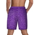 thumbnail image 4 of Goofa Glitter Purple Printed Men's Swim Trunks Board Shorts Quick Dry Mens Swimming Trunks with Compression Liner,Breathable Fit Hawaii Beach Shorts-X-Large, 4 of 9
