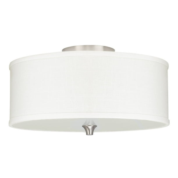 Revel Newport 14" 2Light SemiFlush Mount Ceiling Light + White Linen