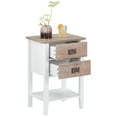 thumbnail image 2 of VECELO Nightstand with 2-Drawer and Open Shelf, Side End Table for Bedroom, Living Room, Oak, 2 of 8