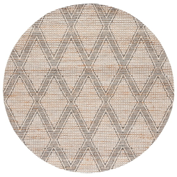SAFAVIEH Marbella Baxter Diamond Area Rug, Natural/Ivory, 6' x 6' Round
