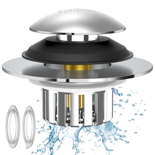 Upgraded Up Universal Bathtub Drain Stopper - 3 in 1 Tub Stopper Bathtub Drain Plug Hair Catcher with Effective Filter Basket,Anti-Clogging for 1.38-1.8" Bath Drain Hole