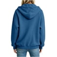 thumbnail image 7 of Oversized Hoodies for Women Sevevn Fashion Casual Solid Color Fleece Hooded Half-Zip Oversized Fleece Hoodie Winter Sweatshirt with Pockets Blue L, 7 of 7