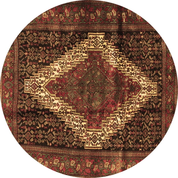 Ahgly Company Indoor Round Persian Brown Traditional Area Rugs, 7' Round