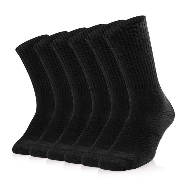 Calcetines deportivos para entrenamiento de tripulación SOX TOWN, unisex, negros, talla L