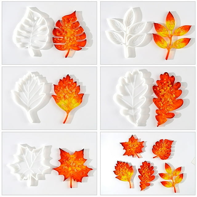 Silicone Maple Leaf Epoxy Resin Molds Keychain Pendant Molds DIY Cup Mat Molds Crafts Casting Molds