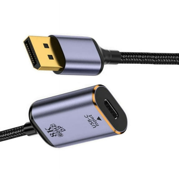 FVH USB-C Type C Female Source to Displayport DP 1.4 Sink HDTV Cable 8K@60hz 4K@120hz for Tablet Phone Laptop