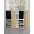 thumbnail image 5 of Beige 2 Panel Kitchen Curtains for Windows, Modern Abstract Art Farmhouse Striped Bathroom Privacy Curtain, Home Décor Window Treatment for Bedroom/Living Room 55"x45", 5 of 6