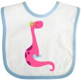 thumbnail image 3 of Inktastic Cute Pink Dinosaur Girls Baby Bib, 3 of 4