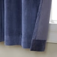 thumbnail image 4 of TOWN & COUNTRY LUXE Velour Solid Heavyweight Indoor Curtains, Light Filtering Opacity, Triple Pinch Pleat Top, Plush Velvet, 2-Pack Set, 27"x96", Navy, 4 of 11