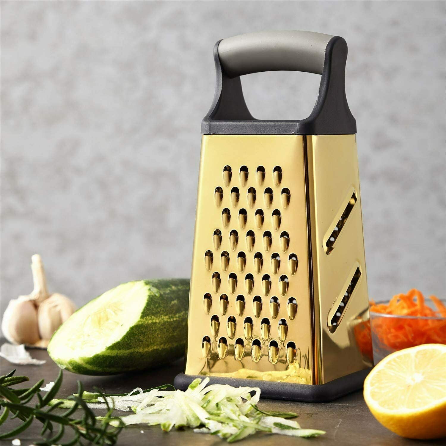 Grater Bowl Rainbow - Small Cheese Grater with Container, Potato Grater, MINGYU 18/8 Stainless Steel Kitchen Gadgets Tools for Ginger, Vegetables
