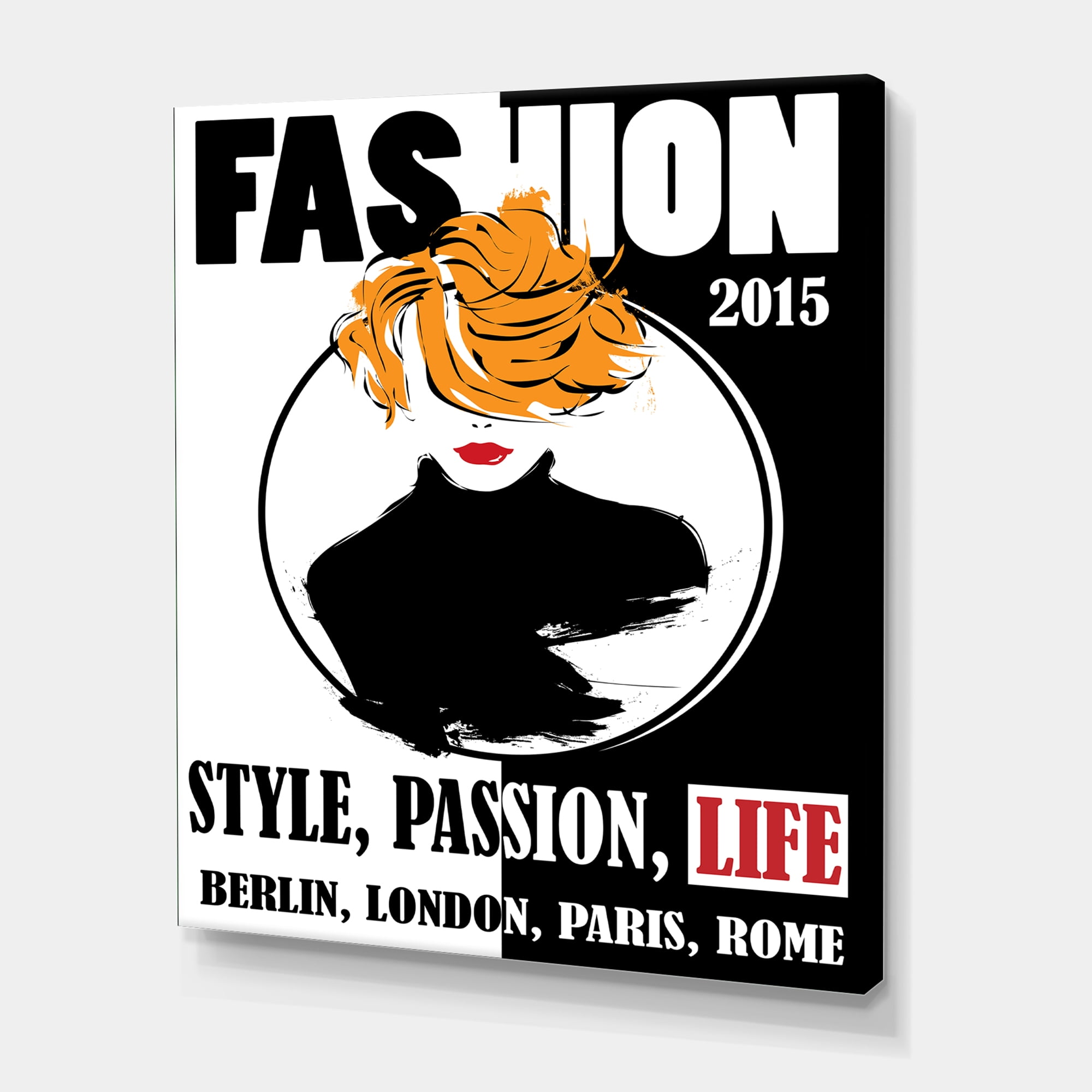 Designart ' Style Passion Life Fashion Woman V ' Modern Canvas Wall Art Print
