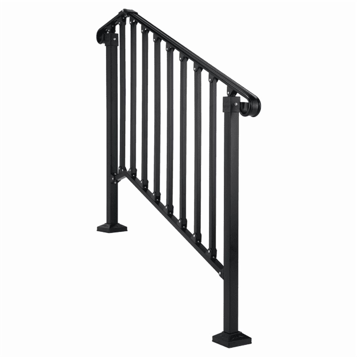 3‑Tier ABS Plastic Handrail for Patio Courtyard Stairs, Matte Black