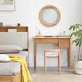 thumbnail image 3 of Make-up Stool End of Bed, Upholstered Dining Bench for Kitchen, Tufted Entry Bench, Fabric Ottoman Chair for Living Room, Bedroom, Entryway (Natural), 3 of 9