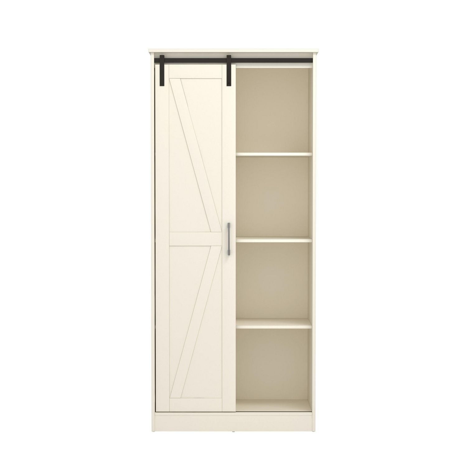 Hillsdale Shelton Wood Kitchen Pantry with 1 Sliding Barn Door