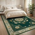 thumbnail image 3 of ODIKA 8'x10' Ultra-Soft Area Rug, Vintage Impressionist Botanical Scroll Round Circular Watercolor Refined None Washable, Bare feet friendly, Silk-Touch for Bedroom, Under Sectional, 3 of 7