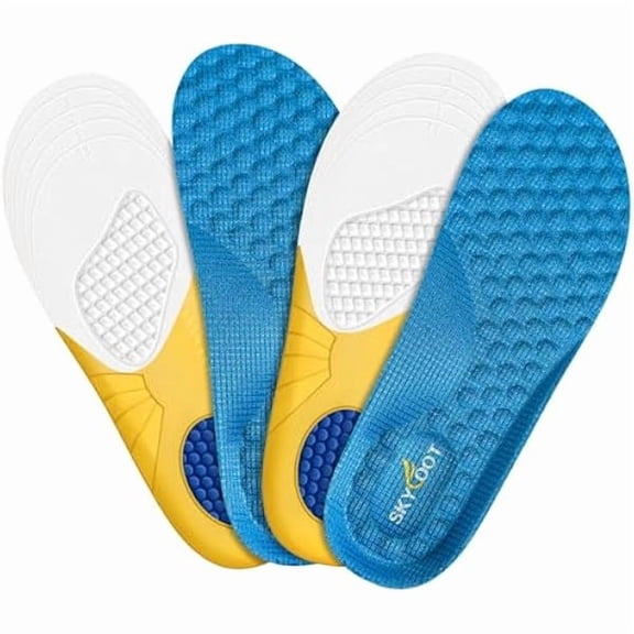 WEEKS Kids Shoe Inserts, 2 Pairs Breathability Soft Cushioning Children's Sports Athletic Replacement Insoles for Childs' Worn Insert, Sweaty Feet, Shoes' Comfort Fit (Blue, Little Kids: 13-3)