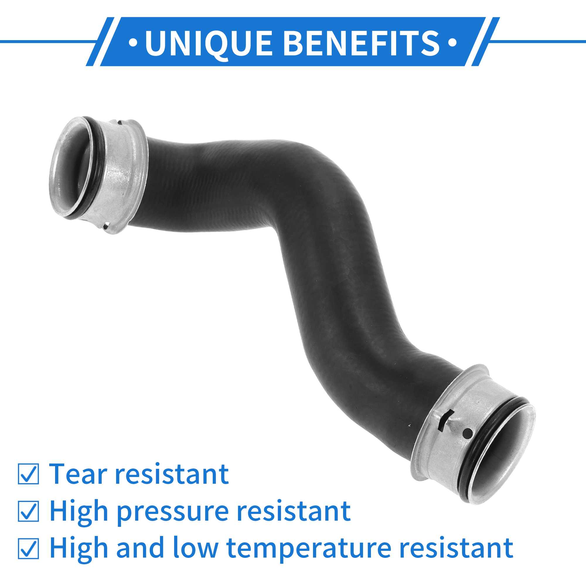 Unique Bargains Radiators Hose for Mercedes-Benz CLS550 2007-2011 E550 2007-2009 Rubber