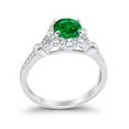 thumbnail image 4 of Floral Art Deco Engagement Ring Green Emerald CZ 925 Sterling Silver Size 8, 4 of 5