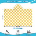 thumbnail image 2 of Yellow White Checkerboard Checkered Pattern Hooded Bath Towel，60"x35" for Ages 3 To 12 Kids, Quick Dry Lightweight Soft Microfiber Hood Beach Towel Cover Up for Kids, 2 of 7