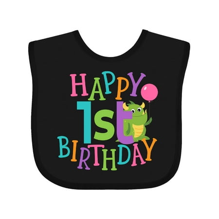 

Inktastic Happy 1st Birthday Monster Gift Baby Boy or Baby Girl Bib