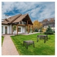 thumbnail image 2 of Patio Footstools Outdoor Foot Rest Aluminum Ottomans Samll Seat Wicker Furniture Patio Ottoman 2 Pieces Brown, 2 of 7